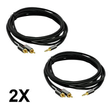 Load image into Gallery viewer, 2pcs 3.5mm Audio AUX Stereo to 2 RCA Male Y Cable Converter Adapter Connector