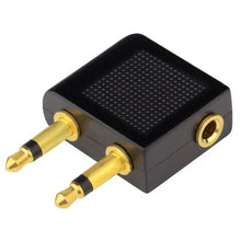 Load image into Gallery viewer, 2X Airplane Headphone Jack Adapter Gold Plated Dual Prong For Airline Flight Travels Set of 2 Unbranded