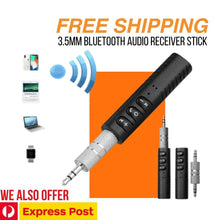 Load image into Gallery viewer, 2pcs Wireless Car Audio Bluetooth Receiver Adapter Stick with 3.5mm AUX Plug