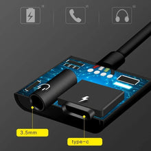 Load image into Gallery viewer, 2in1 Type C Audio Cable Adapter Type C Charging to 3.5mm Headphone Unbranded