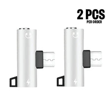 Load image into Gallery viewer, 2PCS 2-in-1 Type C to USB C 3.5mm Audio Jack Headphone AUX Data & Charge Adapter