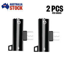 Load image into Gallery viewer, 2PCS 2-in-1 Type C to USB C 3.5mm Audio Jack Headphone AUX Data & Charge Adapter