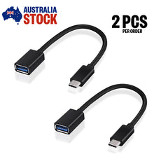 Load image into Gallery viewer, 2X Type C OTG Adapter Cable USB3.1 Type-C Male to Female USB3.0 Data Sync