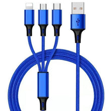 Load image into Gallery viewer, 3-in-1 Micro USB Type C Apple 8-Pin Compatible Charging Cable Adapter
