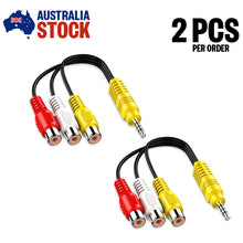 Load image into Gallery viewer, 2pcs 3.5mm Male to RCA Female Cable Composite Stereo Audio AV Adapter Cord