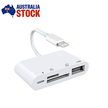 Load image into Gallery viewer, 4in1 USB SD Card Camera Reader Connector Adapter Compatible With IOS