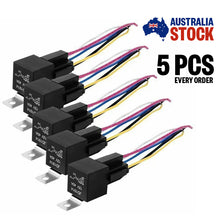Load image into Gallery viewer, 5PCS Automotive Relay 12V 5Pin 40A Car SPDT 5 Wires with Harness Socket