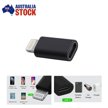 Load image into Gallery viewer, Type-C Female to 8-Pin Male Adapter Charger Converter Compatible with iPhone iPad AU Stock Black