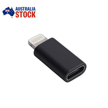 Load image into Gallery viewer, Type-C Female to 8-Pin Male Adapter Charger Converter Compatible with iPhone iPad AU Stock Black