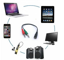 Load image into Gallery viewer, 2X 3.5mm Male Audio Jack to 2 Female Port Mic Headset Adapter Cable Convertor