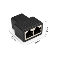 Load image into Gallery viewer, RJ45 Ethernet Splitter Adapter – Dual LAN Port Connector for CAT5/CAT6/CAT7 Network Cables (AU Stock)