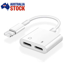 Load image into Gallery viewer, Dual Apple 8-Pin Adapter 2 in 1 Splitter Audio Earphone Charger for iPhone