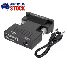 Load image into Gallery viewer, HDMI Female to VGA Male Converter 1080P Adapter Stereo Audio Output USB Power