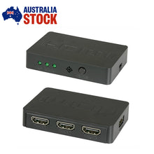 Load image into Gallery viewer, HDMI Splitter 3 Port Hub Box Auto Switch 3 In 1 Out Switcher 3D 1080p HD