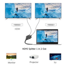 Load image into Gallery viewer, HDMI Splitter Y Adapter 1 Male To Dual HDMI 2 Female Cable Adapters Full HD 1080p Unbranded