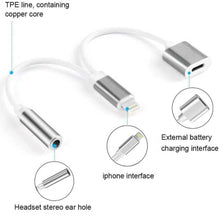 Load image into Gallery viewer, Lightning to 3.5mm Splitter Headphone Audio Adapter and Charge Cable for iPhone 7 & 7 Plus Unbranded