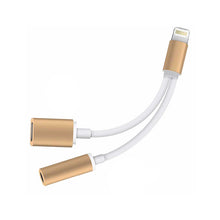 Load image into Gallery viewer, 2 in 1 iPad iPhone 8-Pin to 3.5mm Splitter Headphone Audio Adapter Charge Cable