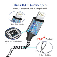 Load image into Gallery viewer, Apple MFi Certified 8-Pin to 3.5mm Male Audio Jack Cable