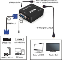 Load image into Gallery viewer, Mini VGA to HDMI Video Adapter Cable Converter with Audio Full HD 1080P with extra VGA TO VGA cable Unbranded