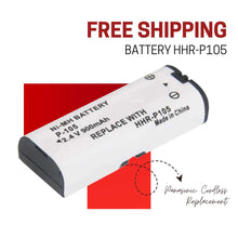 Load image into Gallery viewer, Panasonic HHR-P105 Replacement Battery for Panasonic Cordless Phone HHR-P105 HHR-P105A Ni-MH 3.6V 900mAh Unbranded