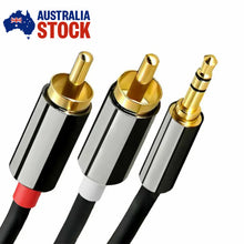 Load image into Gallery viewer, RCA Audio Video Cable 1M 3.5mm Male to 2 RCA Male Stereo Audio Cable