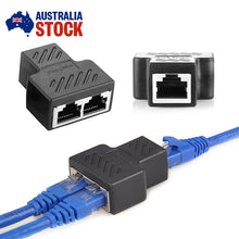 Load image into Gallery viewer, RJ45 Ethernet Splitter Adapter – Dual LAN Port Connector for CAT5/CAT6/CAT7 Network Cables (AU Stock)