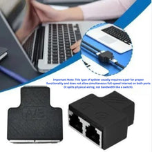 Load image into Gallery viewer, RJ45 Ethernet Splitter Adapter – Dual LAN Port Connector for CAT5/CAT6/CAT7 Network Cables (AU Stock)