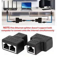 Load image into Gallery viewer, RJ45 Ethernet Splitter Adapter – Dual LAN Port Connector for CAT5/CAT6/CAT7 Network Cables (AU Stock)