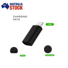 Load image into Gallery viewer, Type-C Female to 8-Pin Male Adapter Charger Converter Compatible with iPhone iPad AU Stock Black
