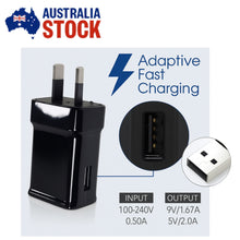 Load image into Gallery viewer, Single USB Wall Charger 5V 2A Fast Charging Adapter AU Plug – Universal Travel Power Supply for Home & Office