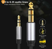 Load image into Gallery viewer, 3.5mm To 6.5mm 6.35mm 1/4 inch Stereo Amplifier Guitar Cable Audio Lead Unbranded