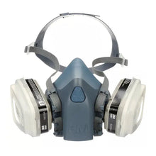 Load image into Gallery viewer, 3M Half Facepiece Respirator 7502 Safety Professional Reusable Gas Mask with 3M6001 Organic Vapor Cartridge Unbranded
