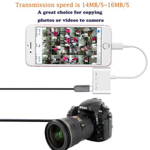 Load image into Gallery viewer, 4-in-1 Lightning to USB SD Card Camera Reader Connector Adapter For iPad iPhone Unbranded