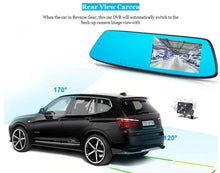Load image into Gallery viewer, 4.3" Rear View Mirror Dash Car Reverse Camera Kits Double Cam FHD 1080P One Click Shop