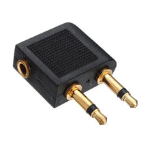 Load image into Gallery viewer, Airplane Headphone Jack Adapter Gold Plated Dual Prong For Airline Flight Travels Set of 2 Unbranded