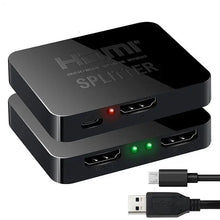 Load image into Gallery viewer, HDMI Splitter Amplifier 1 In 2 Out Video Duplicator Full HD 3D 1080P Unbranded