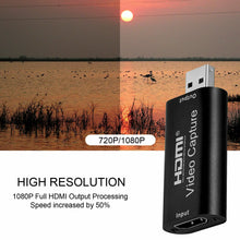Load image into Gallery viewer, HDMI Video Capture Card USB 2.0/1080p HD Recorder for Video Live Streaming Game Unbranded