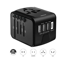 Load image into Gallery viewer, International Universal Travel Adapter 4 USB 2.4A Charger AC Power One Click Shop Australia