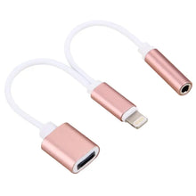 Load image into Gallery viewer, iPhone to 3.5mm Splitter Headphone Audio Adapter Charge Cable for iPhone7 7 Plus