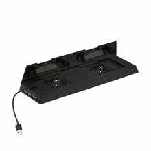 Load image into Gallery viewer, Playstation PS4 & Slim 3in1 Vertical Stand Dock Controller Cooling Fan Charger Unbranded