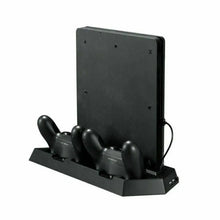 Load image into Gallery viewer, Playstation PS4 & Slim 3in1 Vertical Stand Dock Controller Cooling Fan Charger Unbranded