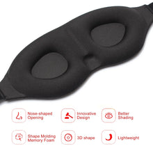Load image into Gallery viewer, Travel Sleep Eye Mask Memory Foam Black with Adjustable Elastic Band One Click Shop
