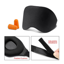 Load image into Gallery viewer, Travel Sleep Eye Mask Memory Foam Black with Adjustable Elastic Band One Click Shop