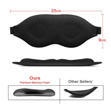 Load image into Gallery viewer, Travel Sleep Eye Mask Memory Foam Black with Adjustable Elastic Band One Click Shop