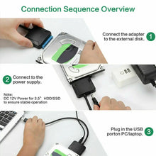 Load image into Gallery viewer, USB 3.0 to 2.5"/3.5" SATA Hard Drive Adapter Cable/UASP to USB3.0 Converter Unbranded