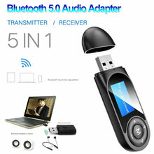 Load image into Gallery viewer, USB Bluetooth 5.0 Transmitter Receiver Audio Adapter AUX 3.5mm TV CAR PC Speaker Unbranded