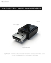 Load image into Gallery viewer, USB Bluetooth 5.0 Transmitter Receiver Stereo Audio Adapter AUX 3.5mm One Click Shop Australia