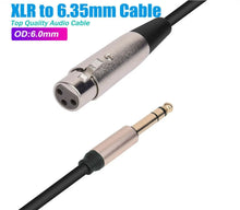 Load image into Gallery viewer, XLR Female To 6.35mm 1/4 Male Microphone Stereo Audio Cable TRS Jack Lead/Mic Unbranded