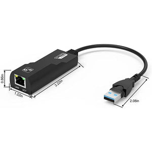 USB3.0 to RJ45 LAN Adapter Gigabit 10/100/1000Mbps Ethernet Network