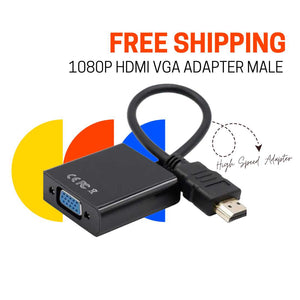 1080P HDMI VGA Adapter Male to Female Cable Converter Unbranded